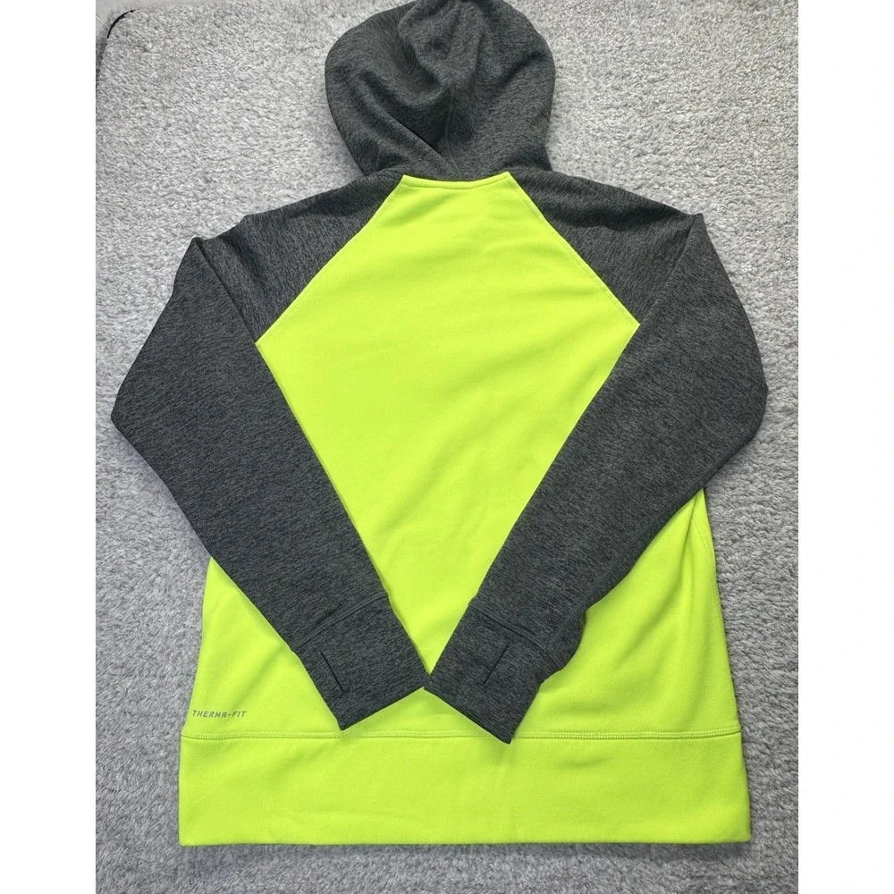 Nike Swoosh Out All Time Women's Pullover Hoodie Yellow Gray Sweatshirt Size‎ L